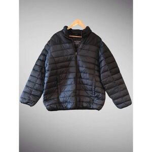 NWT Bass Creek Outfitters Mens Gray & Black Quilted Puffer Jacket NEW Size XXL